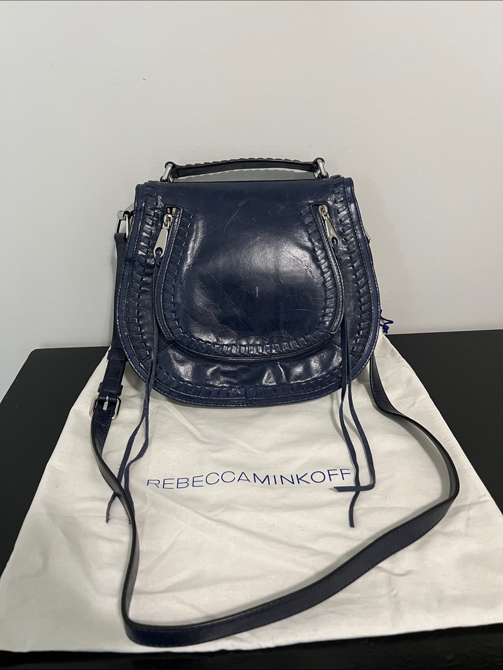 Rebecca Minkoff Dark Blue Leather Crossbody Satchel